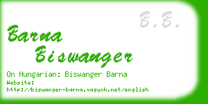 barna biswanger business card